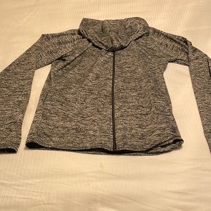 Generic heathered grey zip up with thumb holes
